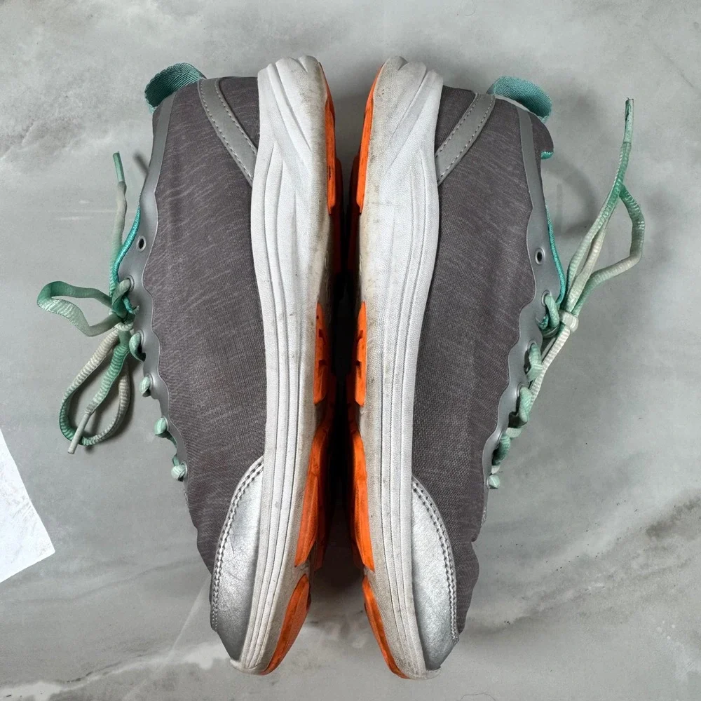 Vionic Lace Up Sneakers Grey Teal Comfort Cushioned Tie‎ Dye Laces Size 7.5
